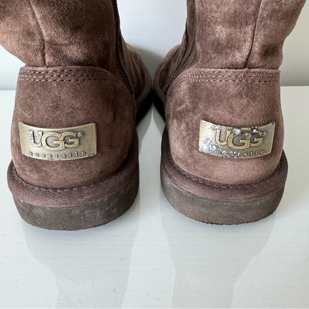 UGG Tall Brown Side Zipper Boots Size 8